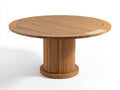 Mesas de jardín de madera maciza 145 x 145 x 76 cm - madera natural - mesa redonda con tablero de lamas y base cilíndrica central
