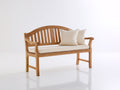 Bancos de jardín de madera maciza 160x62x92 cm - Marrón natural y crema - Diseño clásico con respaldo de listones