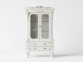 Vitrina de 2 puertas de vidrio y 2 cajones 90x40x198 cm - blanco - diseño clásico ornamental