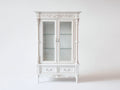 Vitrina de madera manufacturada 105x42x190 cm - Blanco - Diseño clásico con 2 puertas de vidrio y 2 cajones