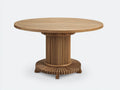 Mesas de jardín de madera maciza 120x120x75 cm - Marrón natural - Mesa redonda con base central