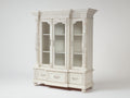 Vitrina de 3 puertas de vidrio y 3 cajones 150x45x205 cm - blanco marfil - diseño clásico ornamental