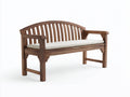 Bancos de jardín de madera maciza 130x58x88 cm - Marrón nogal-Blanco crema - Diseño clásico con respaldo curvo y cojín de asiento