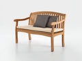 Bancos de jardín de madera maciza 128x60x88 cm - Madera natural-Beige - Diseño clásico con respaldo de listones y cojín de asiento