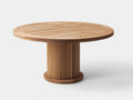 Mesas de jardín de madera maciza 150x150x75 cm - Marrón claro - Mesa redonda con base central