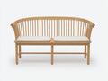 Bancos de jardín de madera 160 x 60 x 90 cm - Madera natural-Beige - Diseño curvo de 2 plazas con respaldo de listones