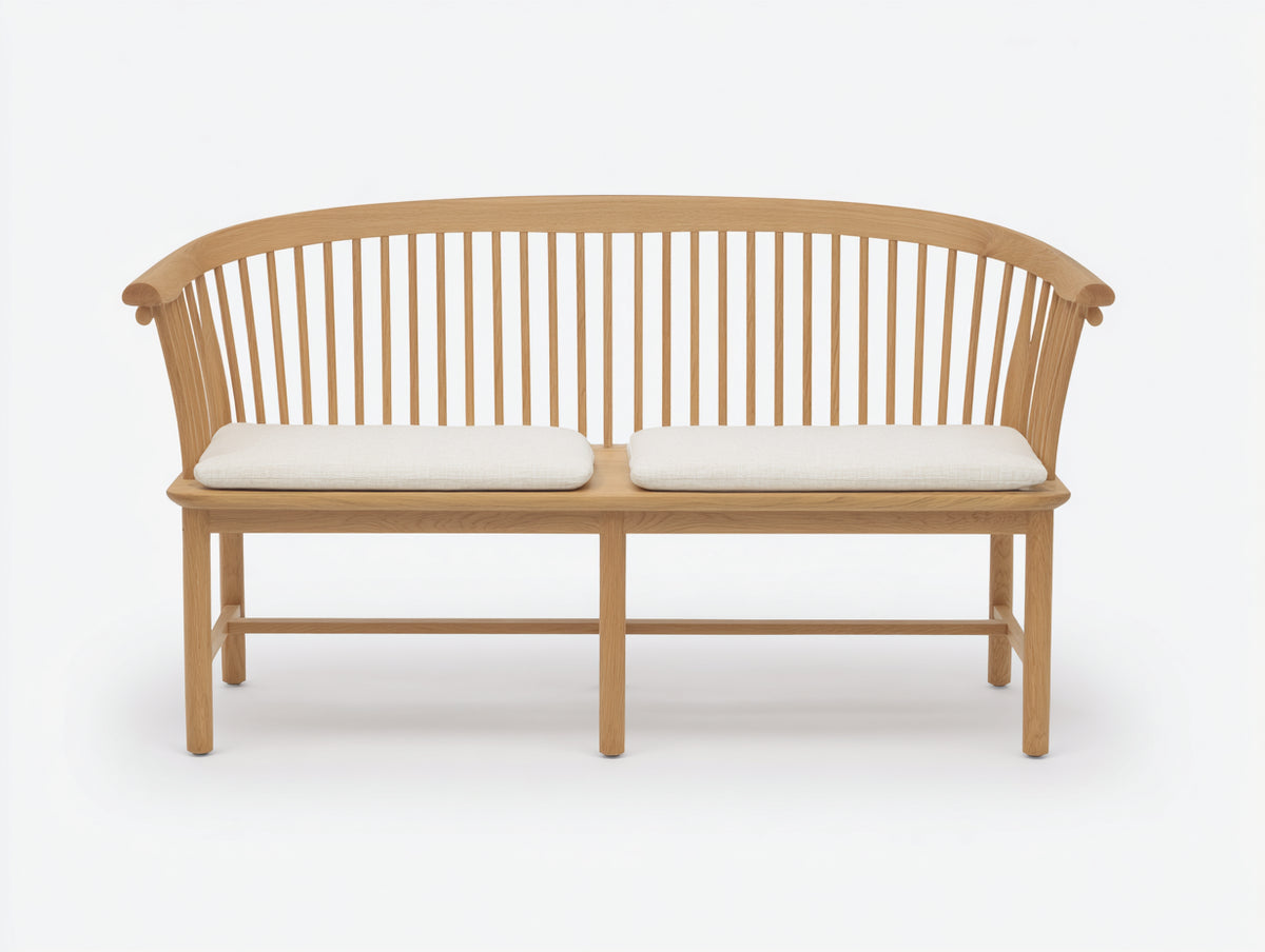 Bancos de jardín de madera 160 x 60 x 90 cm - Madera natural-Beige - Diseño curvo de 2 plazas con respaldo de listones